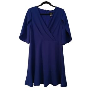 DKNY Elegant Royal Blue A-line Mermaid Hem Cocktail Party Dress Size 12 NEW